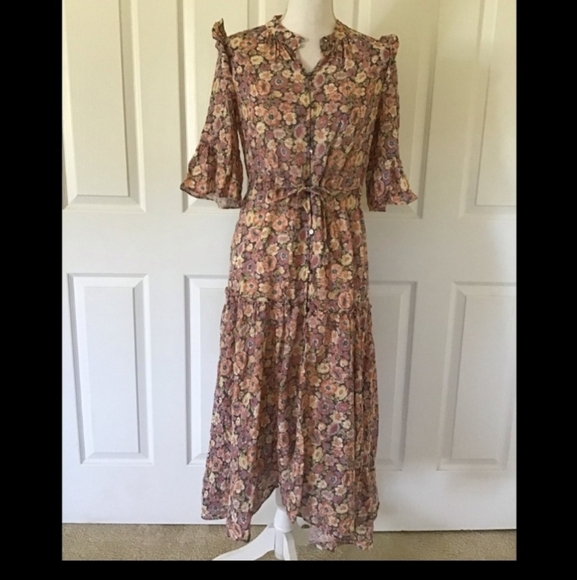 La Vie Rebecca Taylor Josephine Lurex Dress Anthro - Picture 9 of 12